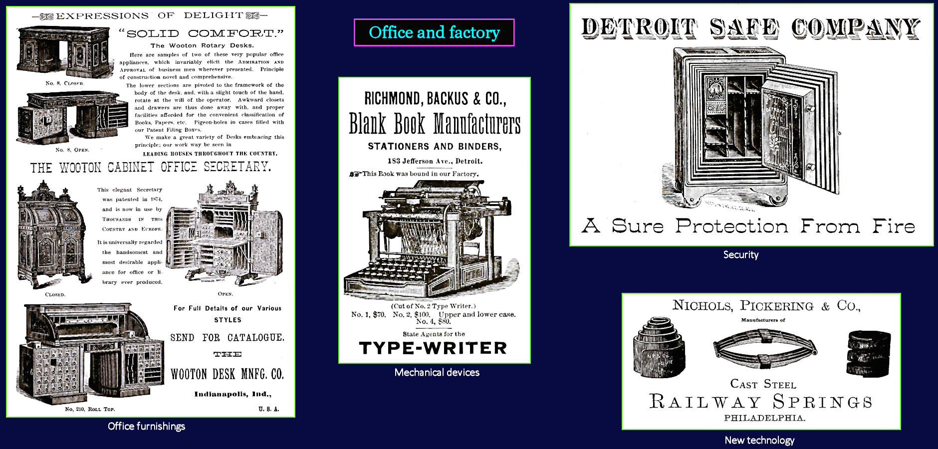 Office and Factory Ads, 1890
